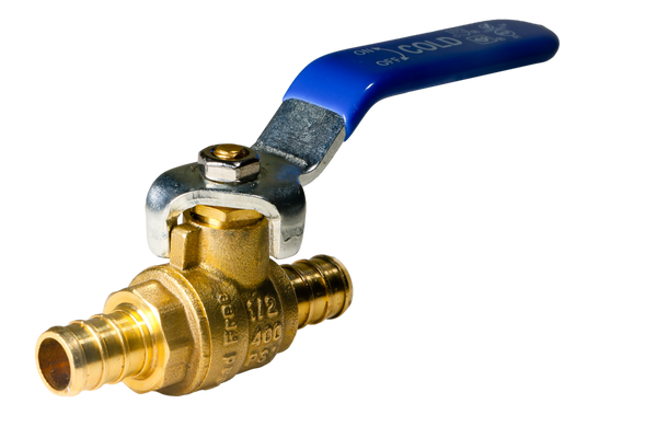 1/2 Inch PEX-B Barb Crimp Ball Valve Cold(Blue)