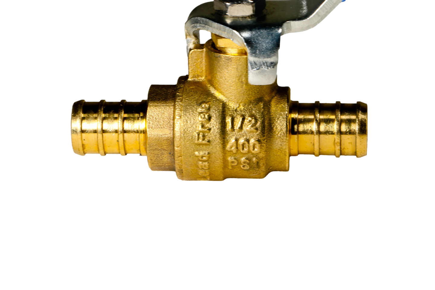 1/2 Inch PEX-B Barb Crimp Ball Valve Cold(Blue)