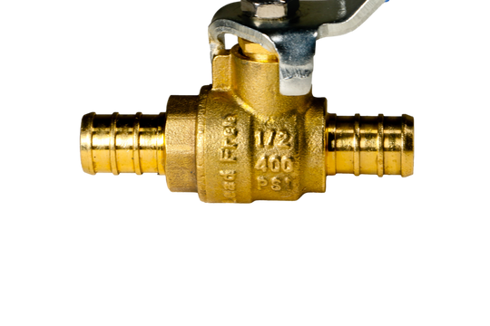 1/2 Inch PEX-B Barb Crimp Ball Valve Cold(Blue)