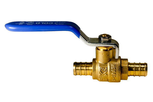 1/2 Inch PEX-B Barb Crimp Ball Valve Cold(Blue)
