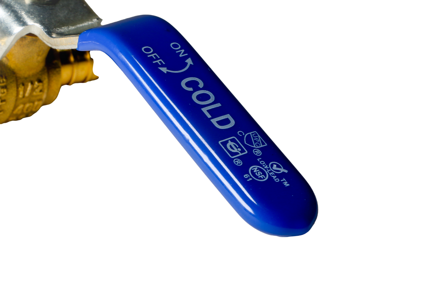 1/2 Inch PEX-B Barb Crimp Ball Valve Cold(Blue)