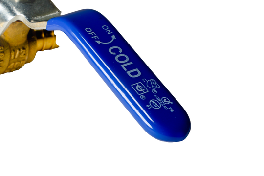 1/2 Inch PEX-B Barb Crimp Ball Valve Cold(Blue)
