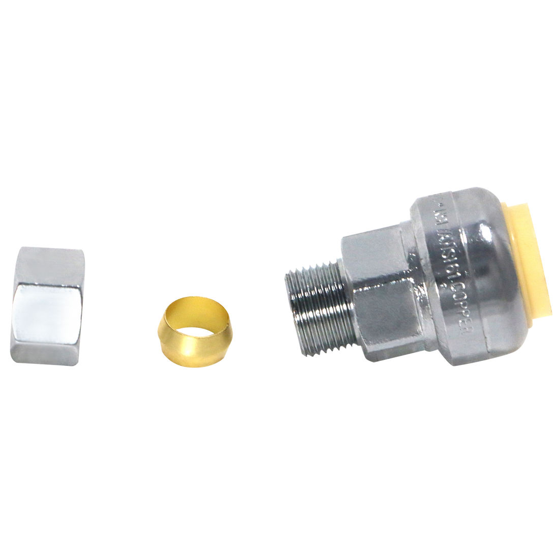 Push-to-Connect 1/2 Inch x 3/8 Inch OD Compression Adapter