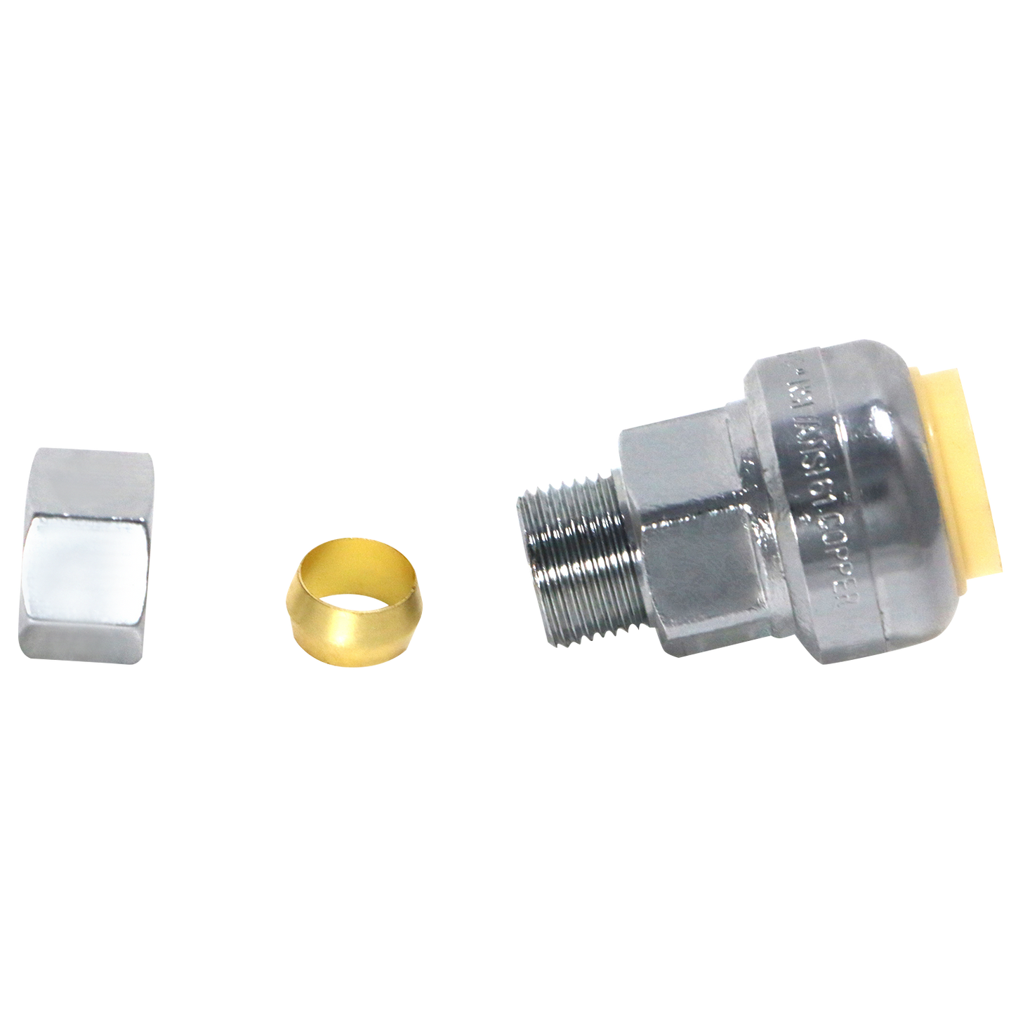 Push-to-Connect 1/2 Inch x 3/8 Inch OD Compression Adapter