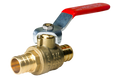 3/4 Inch PEX-B Barb Crimp Ball Valve Hot (Red)