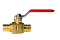 3/4 Inch PEX-B Barb Crimp Ball Valve Hot (Red)