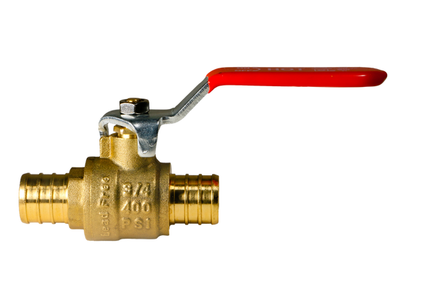 3/4 Inch PEX-B Barb Crimp Ball Valve Hot (Red)