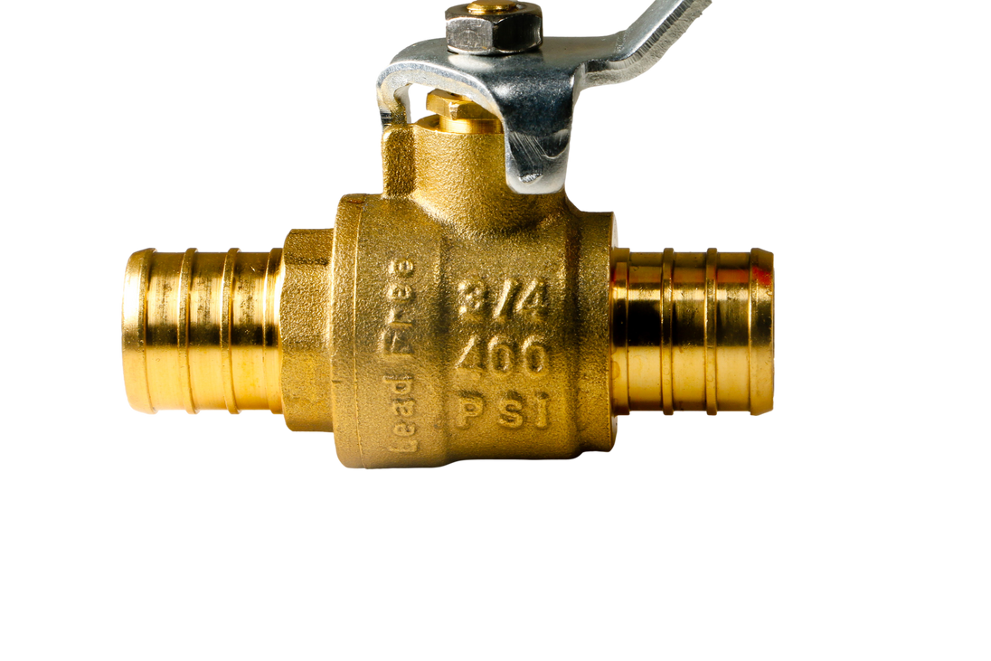3/4 Inch PEX-B Barb Crimp Ball Valve Hot (Red)