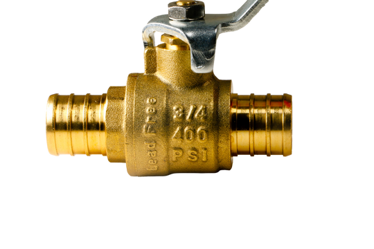 3/4 Inch PEX-B Barb Crimp Ball Valve Hot (Red)