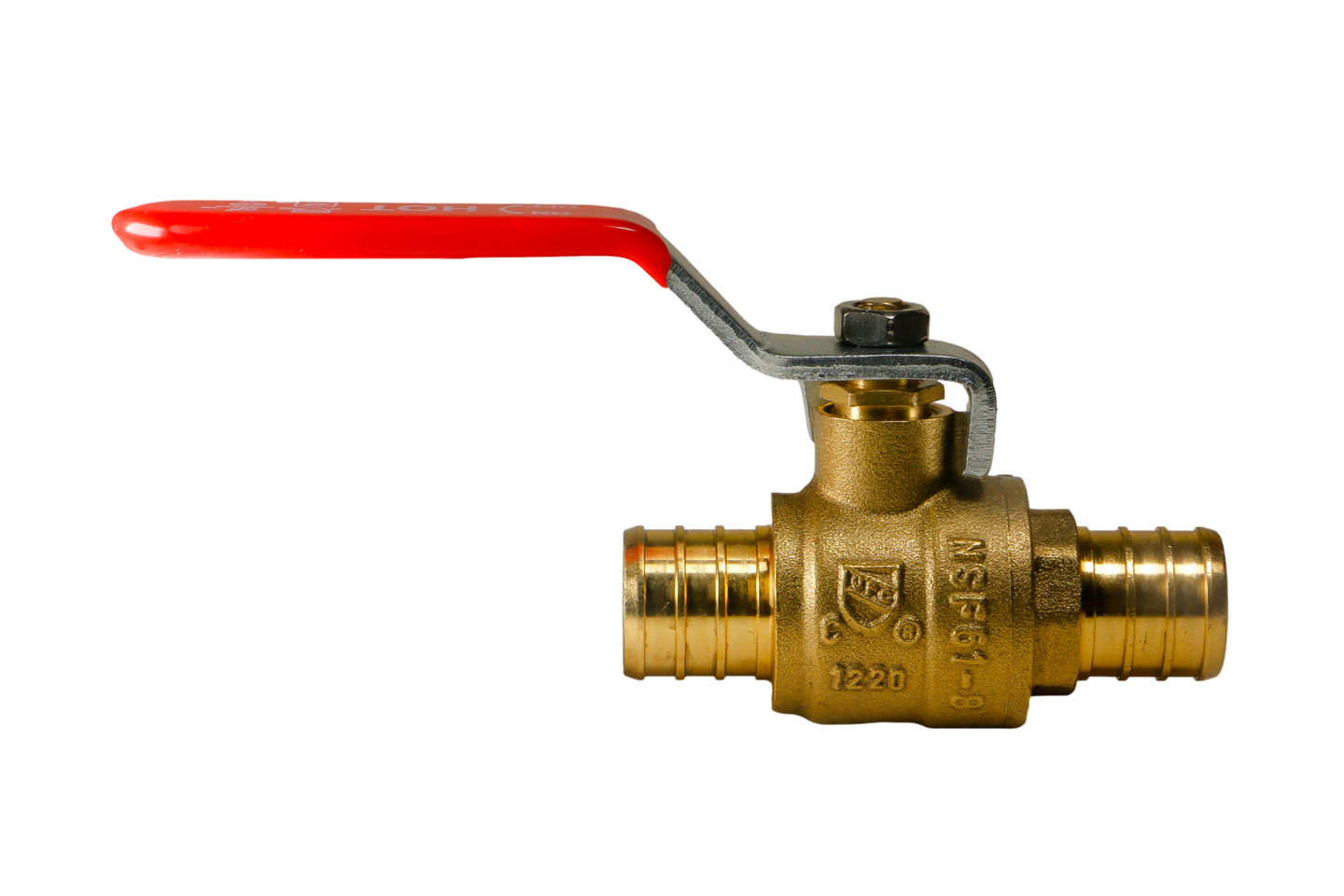 3/4 Inch PEX-B Barb Crimp Ball Valve Hot (Red)