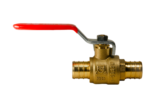 3/4 Inch PEX-B Barb Crimp Ball Valve Hot (Red)
