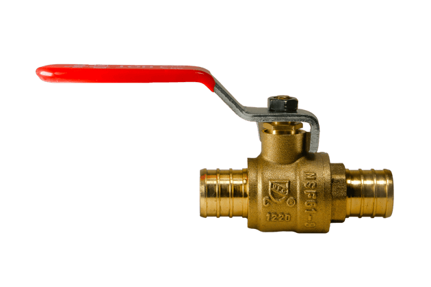 3/4 Inch PEX-B Barb Crimp Ball Valve Hot (Red)