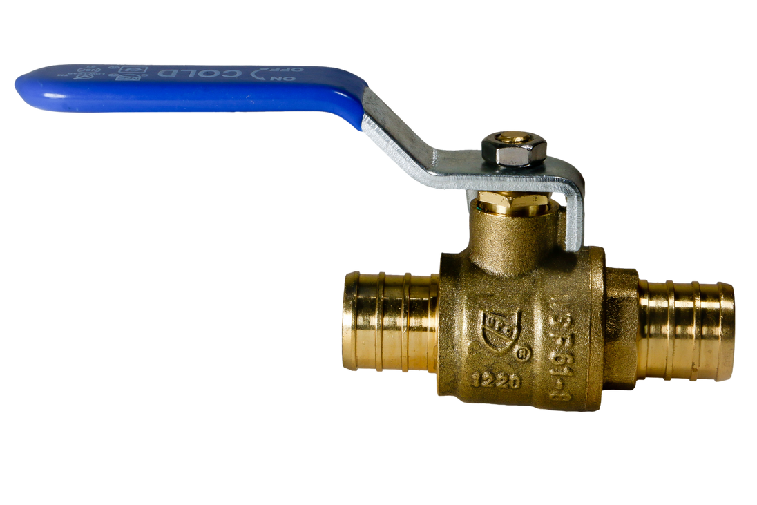 3/4 Inch PEX-B Barb Crimp Ball Valve Cold (Blue)