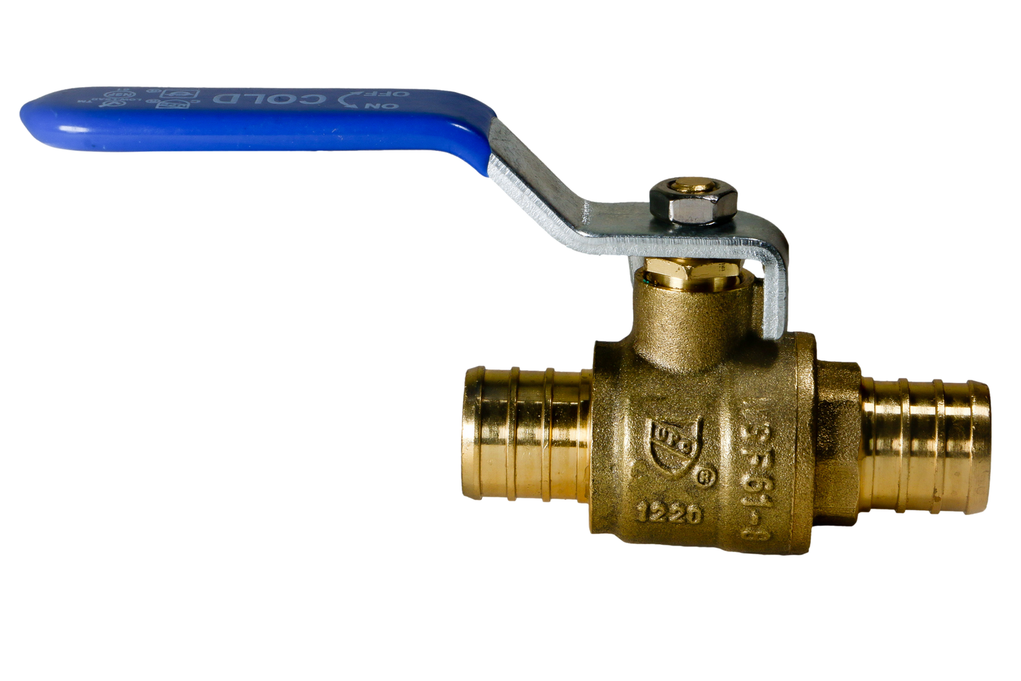 3/4 Inch PEX-B Barb Crimp Ball Valve Cold (Blue)