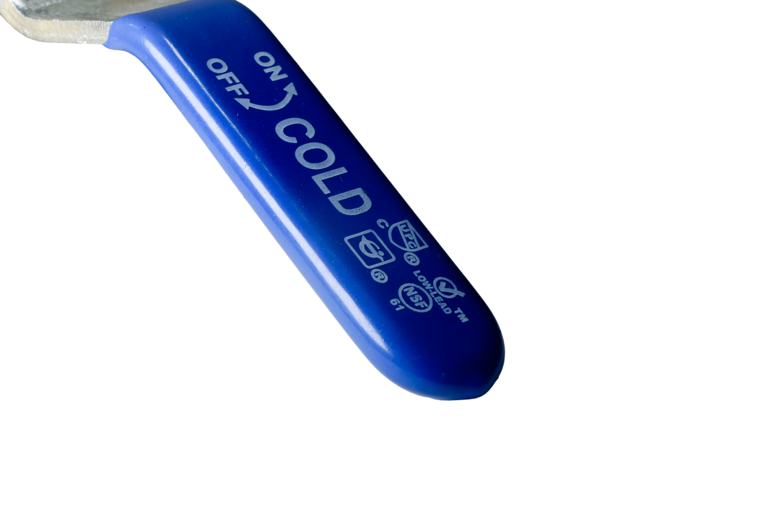 3/4 Inch PEX-B Barb Crimp Ball Valve Cold (Blue)