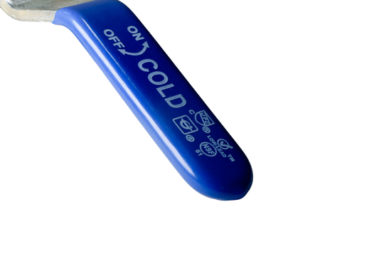 3/4 Inch PEX-B Barb Crimp Ball Valve Cold (Blue)