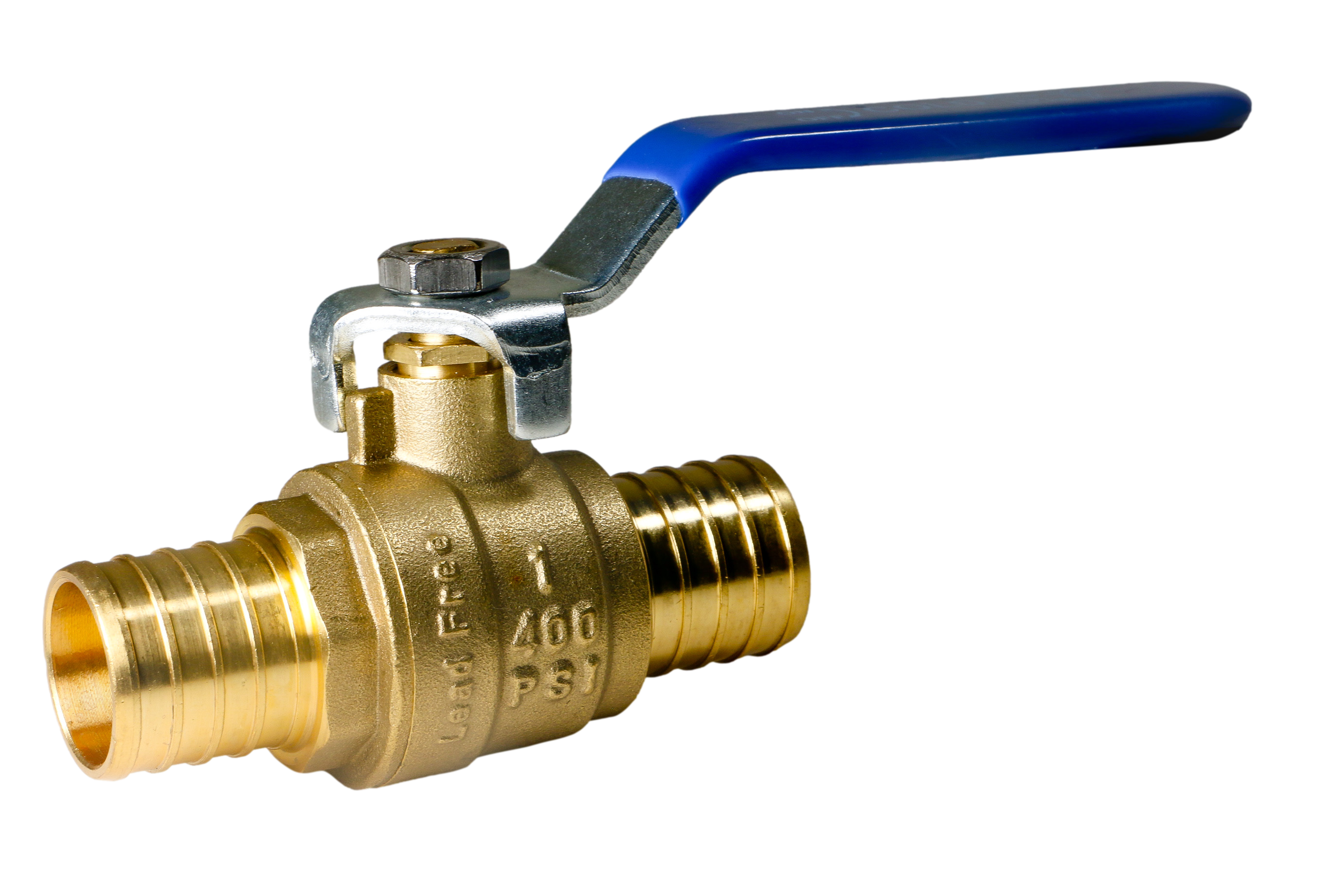 1 Inch PEX-B Barb Crimp Ball Valve Cold (Blue)