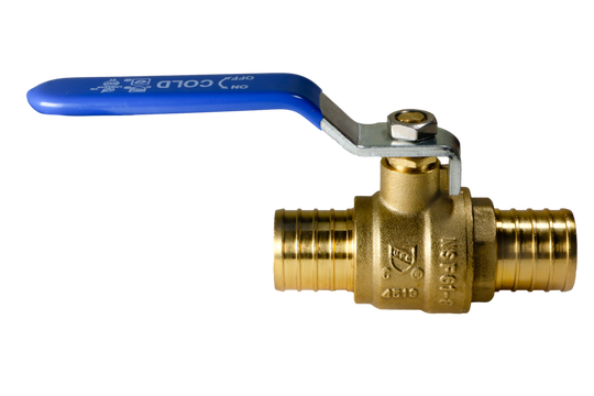 1 Inch PEX-B Barb Crimp Ball Valve Cold (Blue)