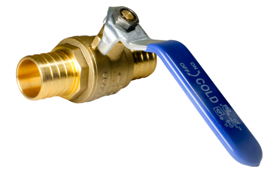 1 Inch PEX-B Barb Crimp Ball Valve Cold (Blue)