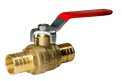 1 Inch PEX-B Barb Crimp Ball Valve Hot (Red)