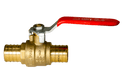 1 Inch PEX-B Barb Crimp Ball Valve Hot (Red)
