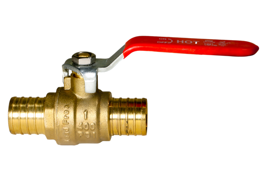 1 Inch PEX-B Barb Crimp Ball Valve Hot (Red)