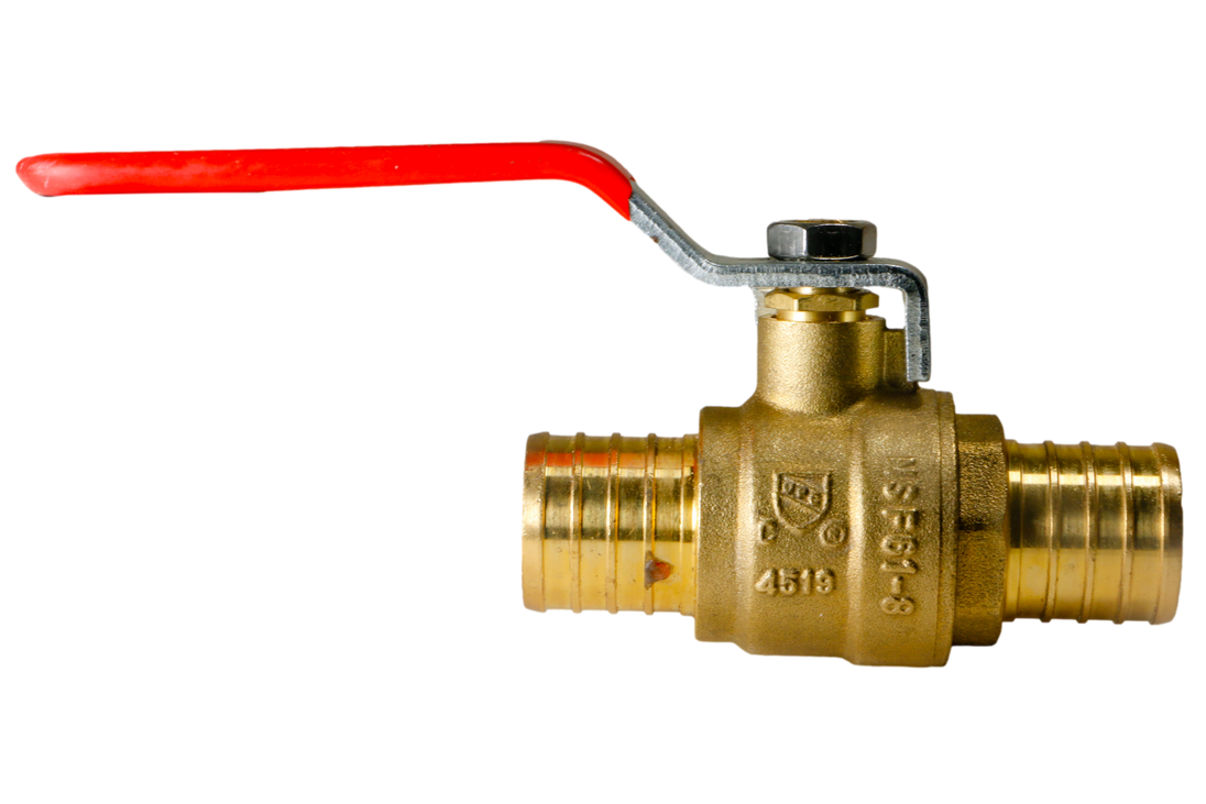 1 Inch PEX-B Barb Crimp Ball Valve Hot (Red)