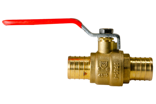 1 Inch PEX-B Barb Crimp Ball Valve Hot (Red)