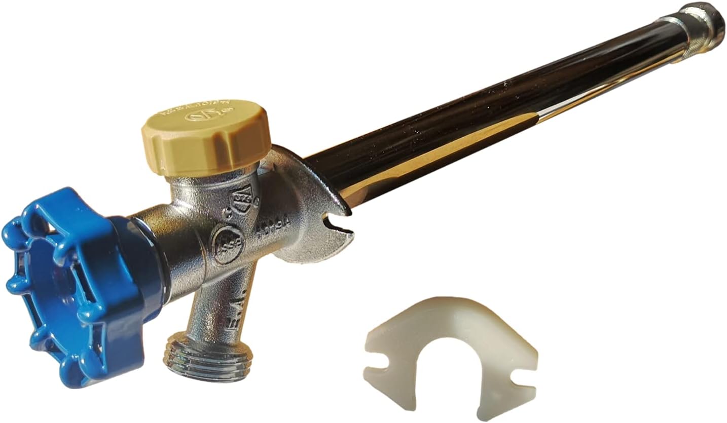 1/2 Inch Push-to-Connect x 3/4 Inch GHT Valves Anti-Siphon Frost Free Sillcock 10 Inch Long,