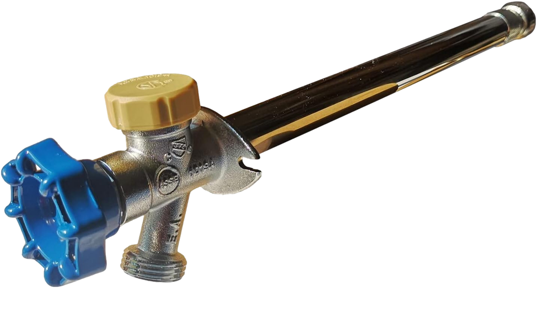 1/2 Inch Push-to-Connect x 3/4 Inch GHT Valves Anti-Siphon Frost Free Sillcock 10 Inch Long,