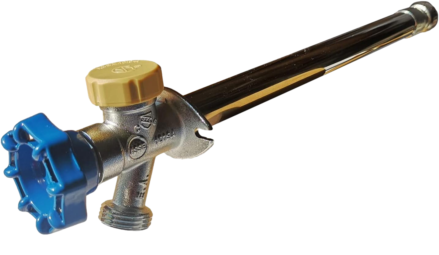 1/2 Inch Push-to-Connect x 3/4 Inch GHT Valves Anti-Siphon Frost Free Sillcock 10 Inch Long,