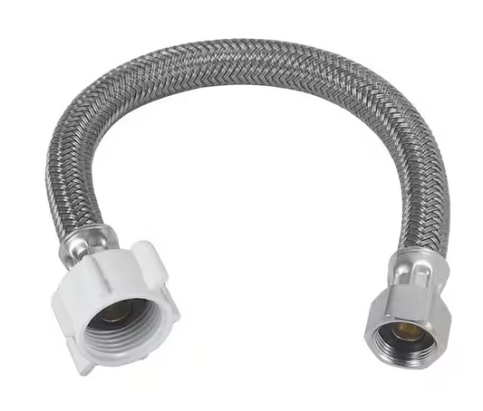  3/8" Compression x 7/8" BC Braided Stainless Steel Toilet Hose 18" Long 3/8" Compression x 7/8" BC Braided Stainless Steel Toilet Hose 12" Long Measuring 18 inch Specifically HoseHose