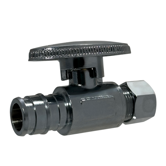  Pex-A Expansion OD Compression Straight Stop Valve Measuring Pex A 1/2" x 3/8" OD Compression Straight Stop Valve Specifically Pex A OD Compression Straight Stop Valve