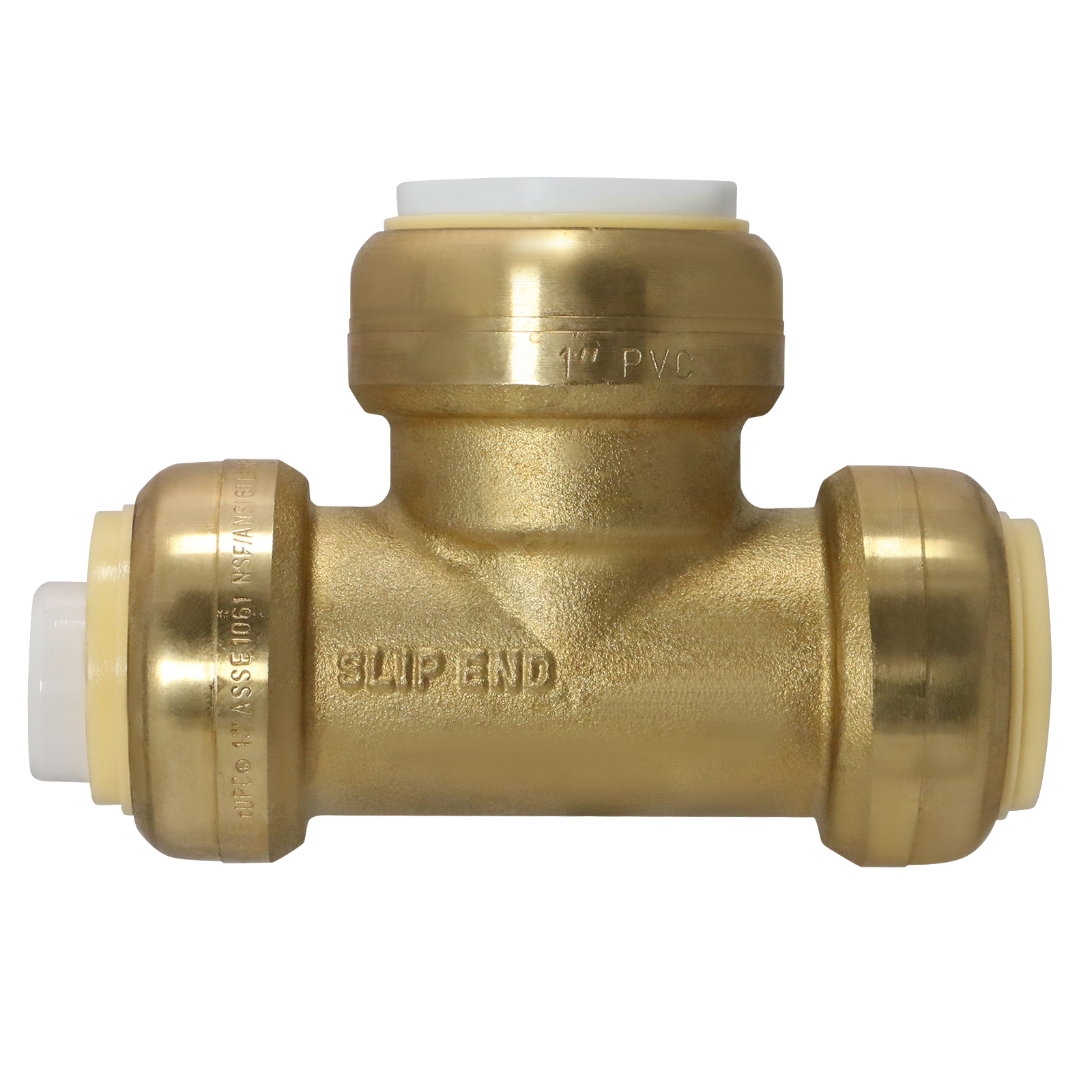  1" CTS x 1" CTS x 1" PVC Push Fit Tee Push To Connect Tee Measuring 1" CTS x 1" CTS x 1" PVC Specifically Push Fit PVC to CTS TeePush Fit Plastic Coupling