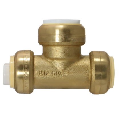  1" CTS x 1" CTS x 1" PVC Push Fit Tee Push To Connect Tee Measuring 1" CTS x 1" CTS x 1" PVC Specifically Push Fit PVC to CTS TeePush Fit Plastic Coupling