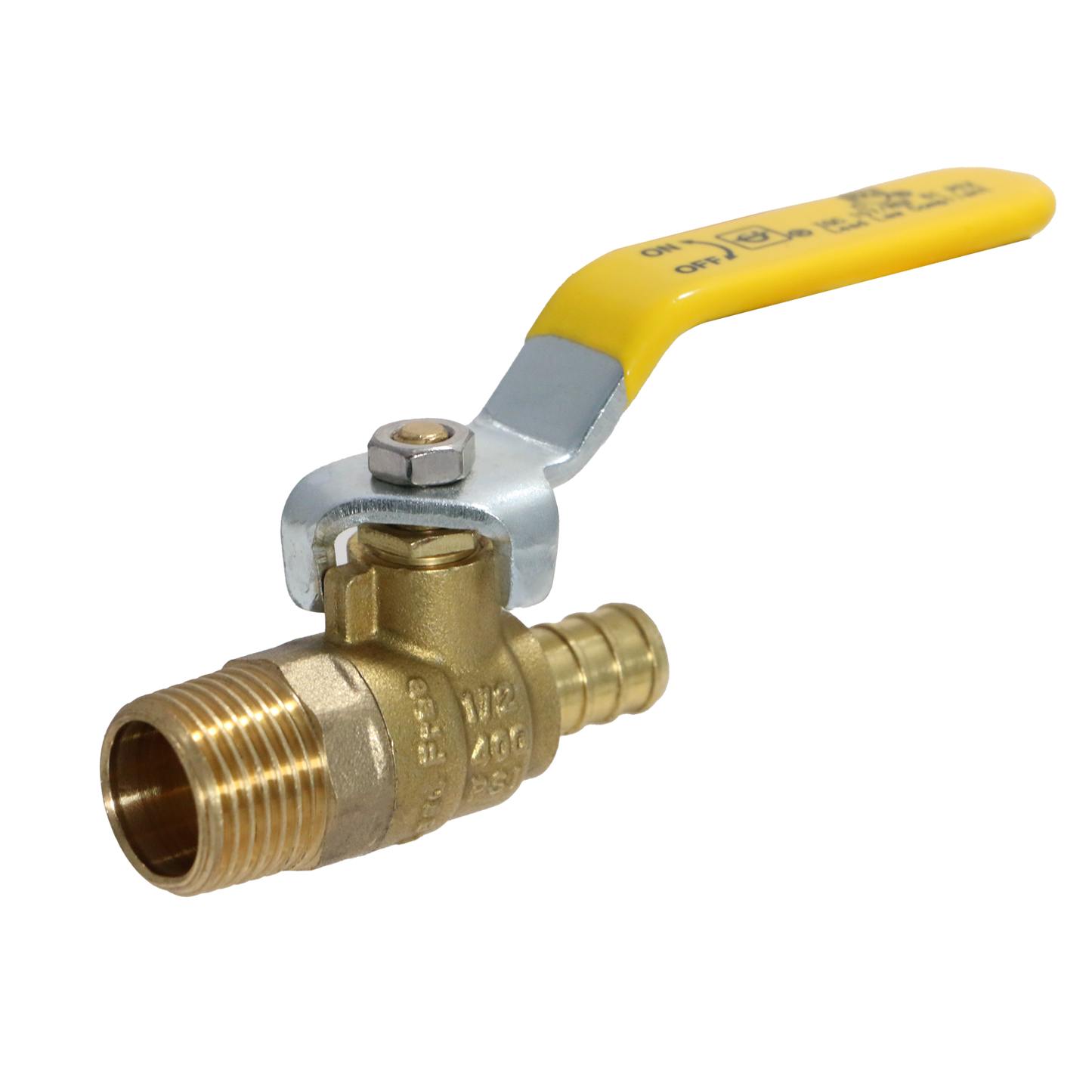  Barb Crimp Pex Male Ball Valve Full Port Brass Measuring Pex B 1/2" x 1/2" Male Ball Valve Specifically Pex B Male Ball Valve