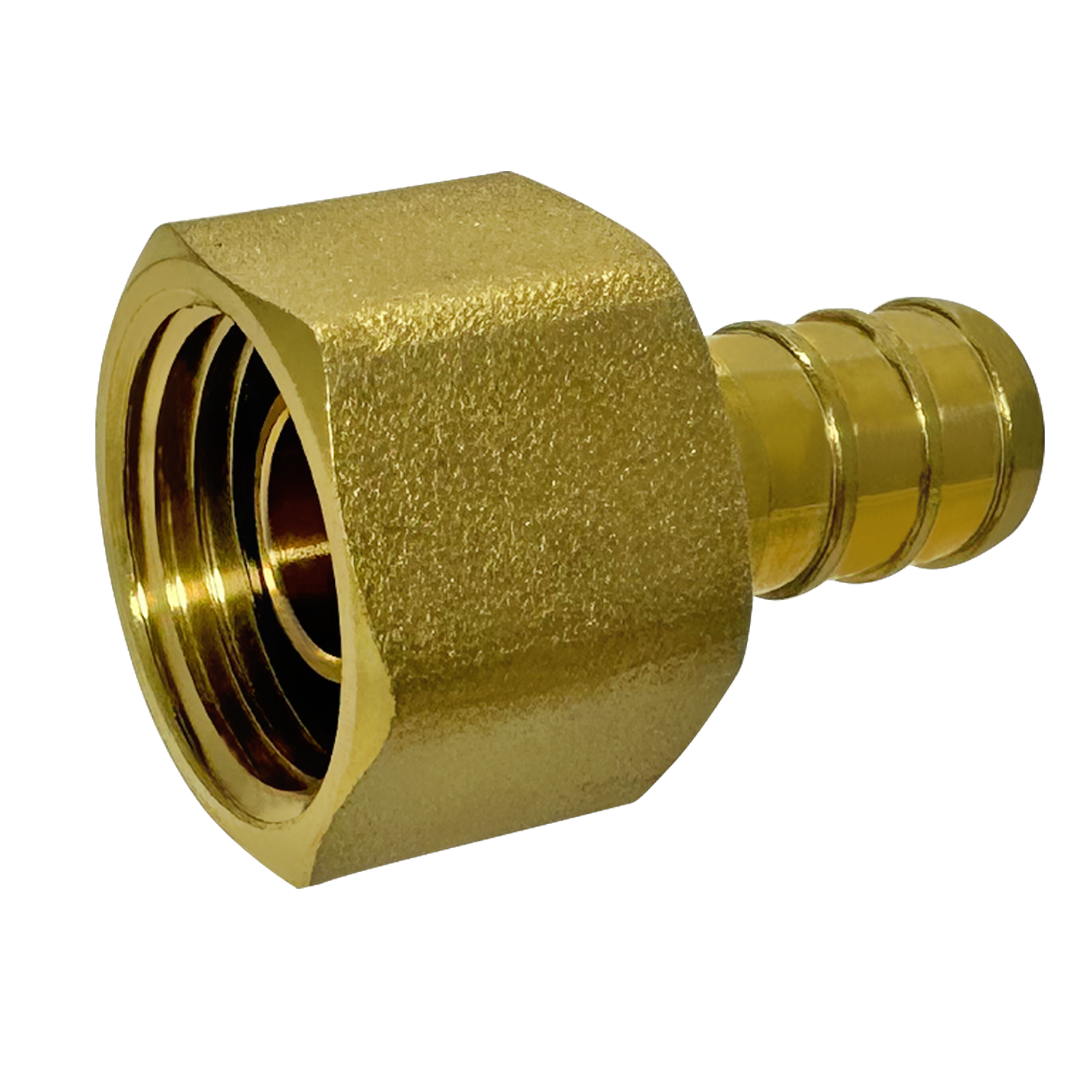 1/2 inch Pex x 1/2 inch Female Swivel Adapter Brass Measuring QTY 5 Specifically Pex Barb Crimp FNPT