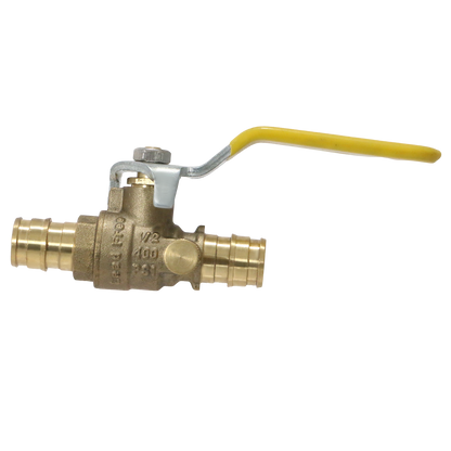 Pex-A  Expansion Ball Valve with Drain Measuring Pex A 1/2" x 1/2" Ball Valve with Drain Specifically Pex A Ball Valve with Drain