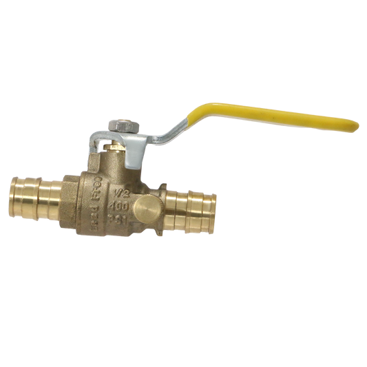 Pex-A  Expansion Ball Valve with Drain Measuring Pex A 1/2" x 1/2" Ball Valve with Drain Specifically Pex A Ball Valve with Drain