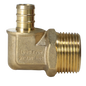 Pex Barb Crimp x Male NPT Reducing Elbow Measuring 1/2 inch Pex B x 3/4 inch MNPT Elbow Specifically Pex Barb Crimp MNPT Elbow