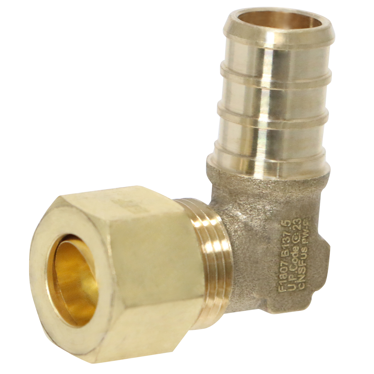  Pex Barb Crimp x OD Compression Transition Elbow Adapter Measuring Pex B 1/2" x 3/8" OD Compression Elbow Adapter Specifically Pex Barb Crimp Adapter