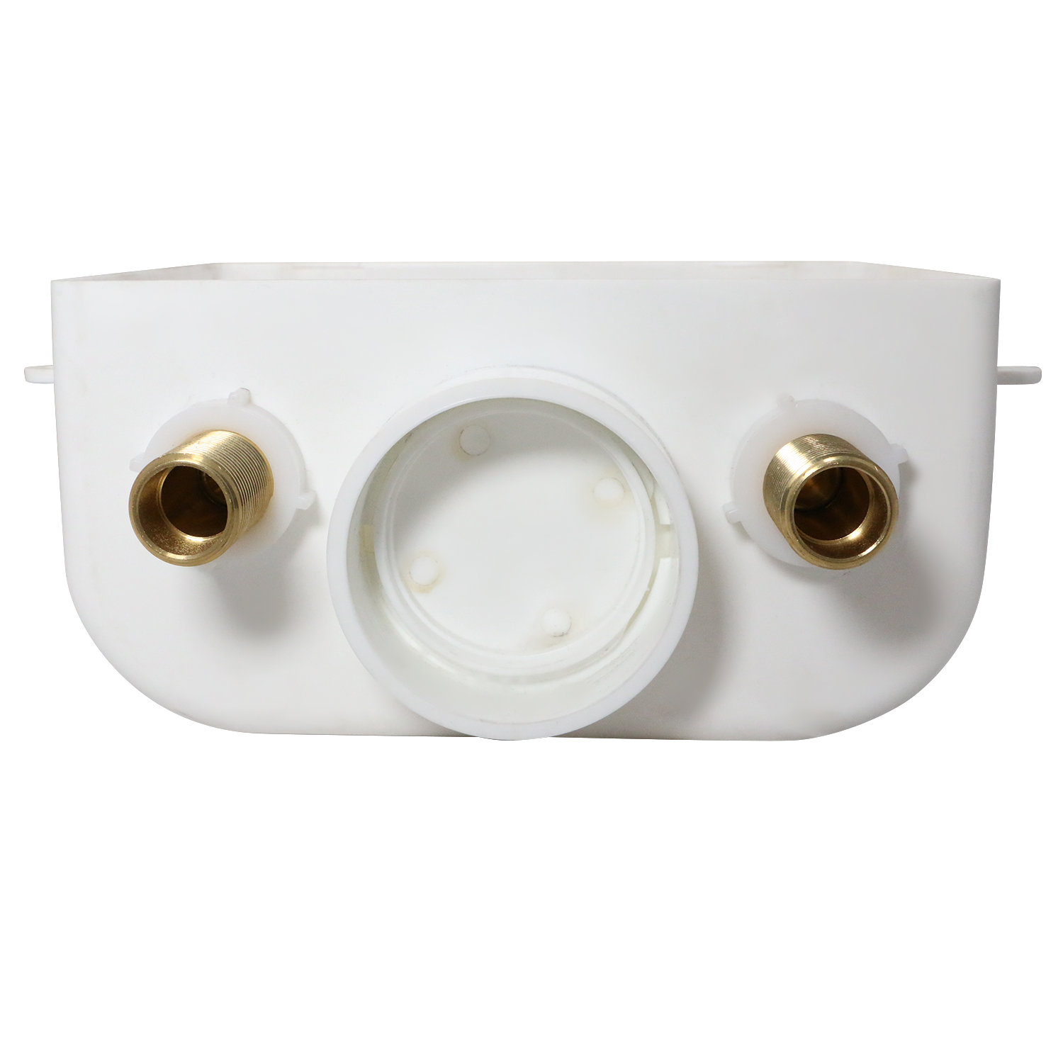  1 Pc Premium Washing Machine Outlet Box with Center Drain 1/2 Inch MIP / Sweat x 3/4 inch MHT Premium Washing Machine Outlet Box – 1/2" MIP/Sweat x 3/4" MHT White with Hammer Arrestor Measuring 1/2" MIP x 3/4 MHT Specifically washing machine outletwashing machine outlet