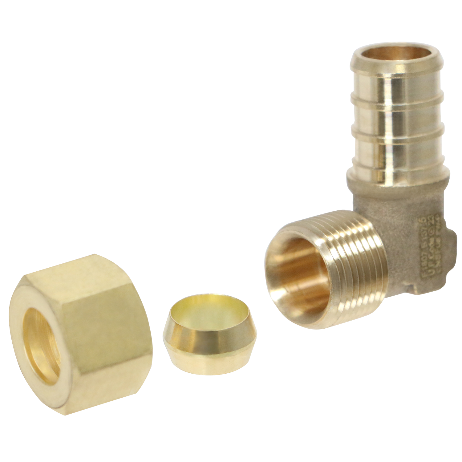  Pex Barb Crimp x OD Compression Transition Elbow Adapter Measuring Pex B 1/2" x 3/8" OD Compression Elbow Adapter Specifically Pex Barb Crimp Adapter