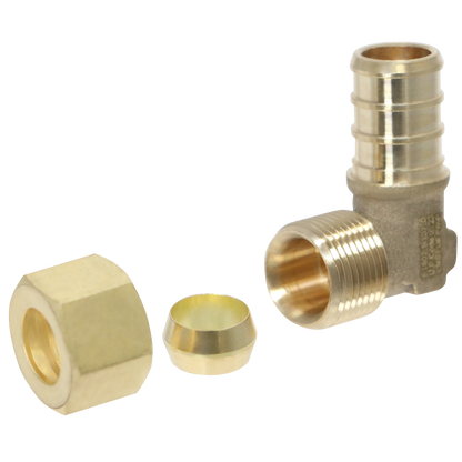  Pex Barb Crimp x OD Compression Transition Elbow Adapter Measuring Pex B 1/2" x 3/8" OD Compression Elbow Adapter Specifically Pex Barb Crimp Adapter