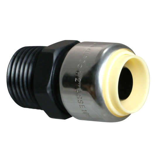  1/2" Push Fit Male Adapter Push To Connect Adapter PPSU Plastic 1/2" Push Fit Cap Push To Connect Cap PPSU Plastic Measuring 1/2" Specifically Push Fit Plastic AdapterPush Fit Plastic Cap