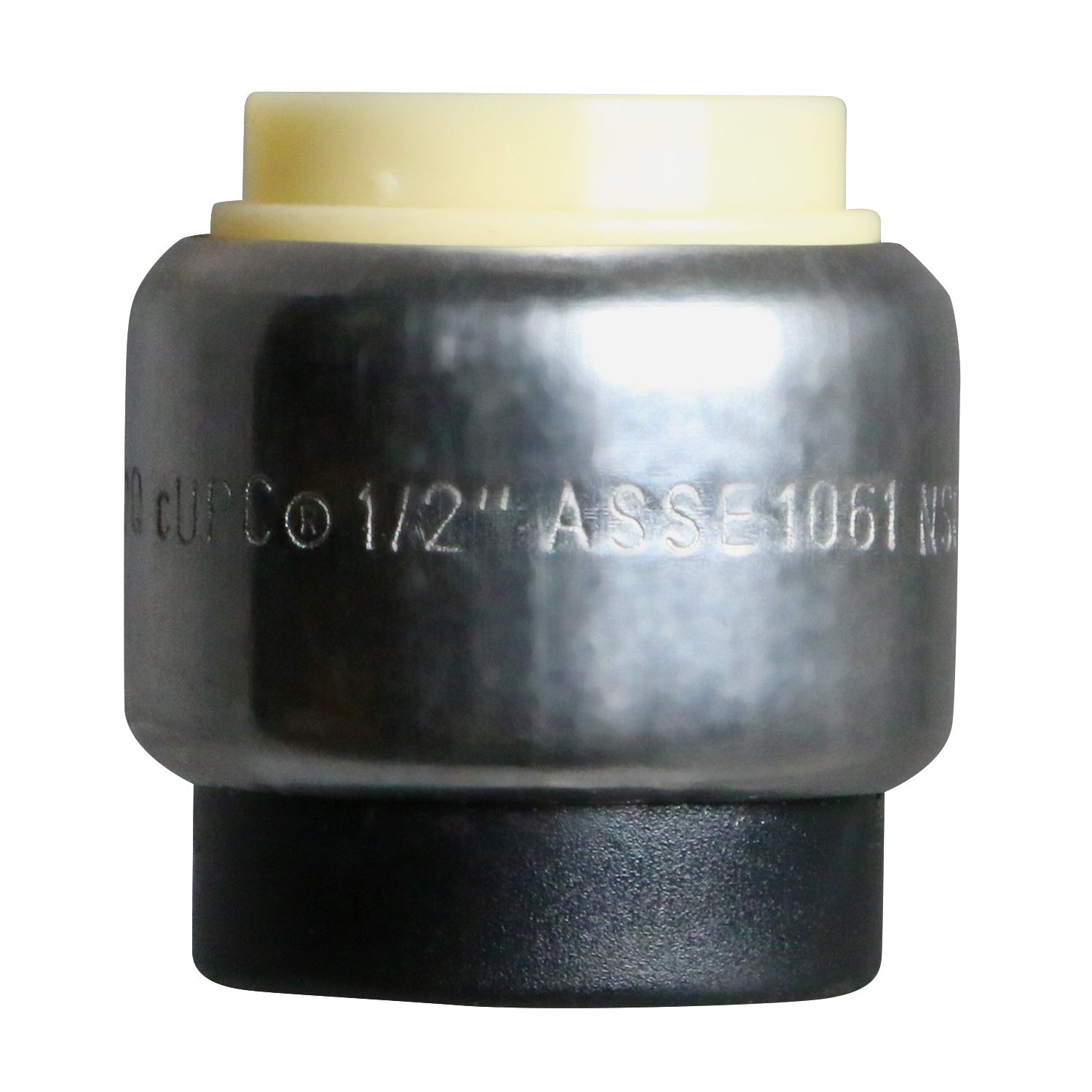  1/2" Push Fit Cap Push To Connect Cap PPSU Plastic 3/4" Push Fit Tee Push To Connect Tee PPSU Plastic Measuring 1/2" Specifically Push Fit Plastic CapPush Fit Plastic Tee