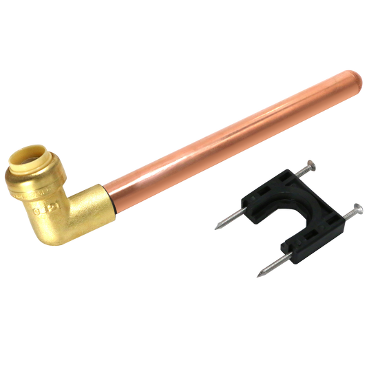  1/2" Push Fit Stub Out Elbow 8 Inch Measuring 1/2" Push Fit, 8" Long Specifically Push Fit Stub OutPush Fit Slip Coupling