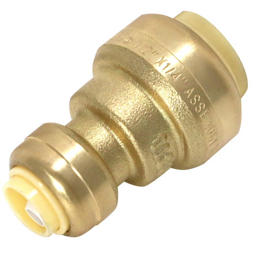 Push Fit Reducing Coupling Push to Connect Coupling Measuring 1/2 inch x 1/4 inch Push Fit Reducing Coupling Specifically Push Fit Reducing Coupling
