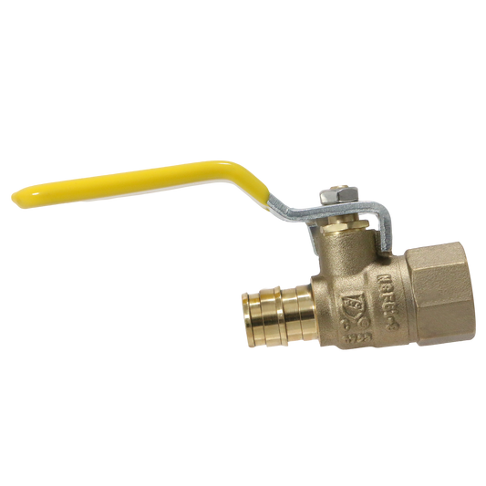 Pex-A Expansion FNPT Ball Valve Measuring Pex A 1/2" x 1/2" Female NPT Ball Valve Specifically Pex A Female NPT Ball Valve