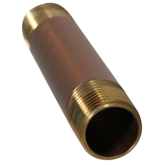 1/2 in x 4-1/2 in Red Brass Nipple 1/2 in x 5 in Red Brass Nipple Measuring 1/2 inch x 4-1/2 inch Specifically Brass NippleBrass Nipple